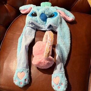 Moving Ears Plush Animal Hat and Earmuffs for Kids
